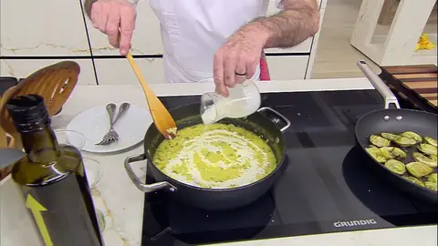 Salmonetes con arroz y alcachofas Salmonetes con arroz y alcachofas