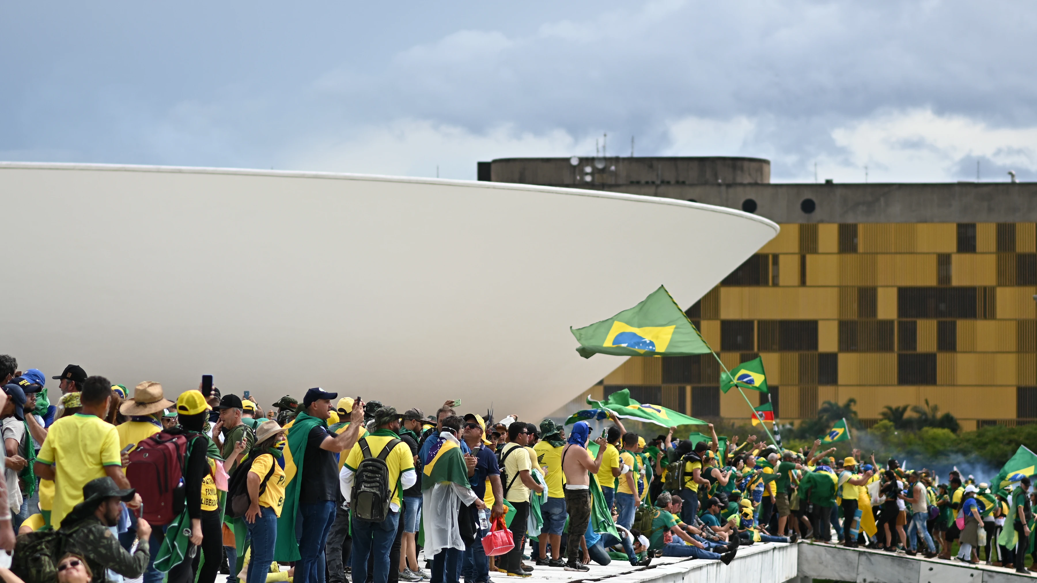 Simpatizantes de Bolsonaro este domingo