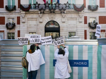  Imagen de una protesta de sanitarios convocada por el sindicato Amyts en Madrid
