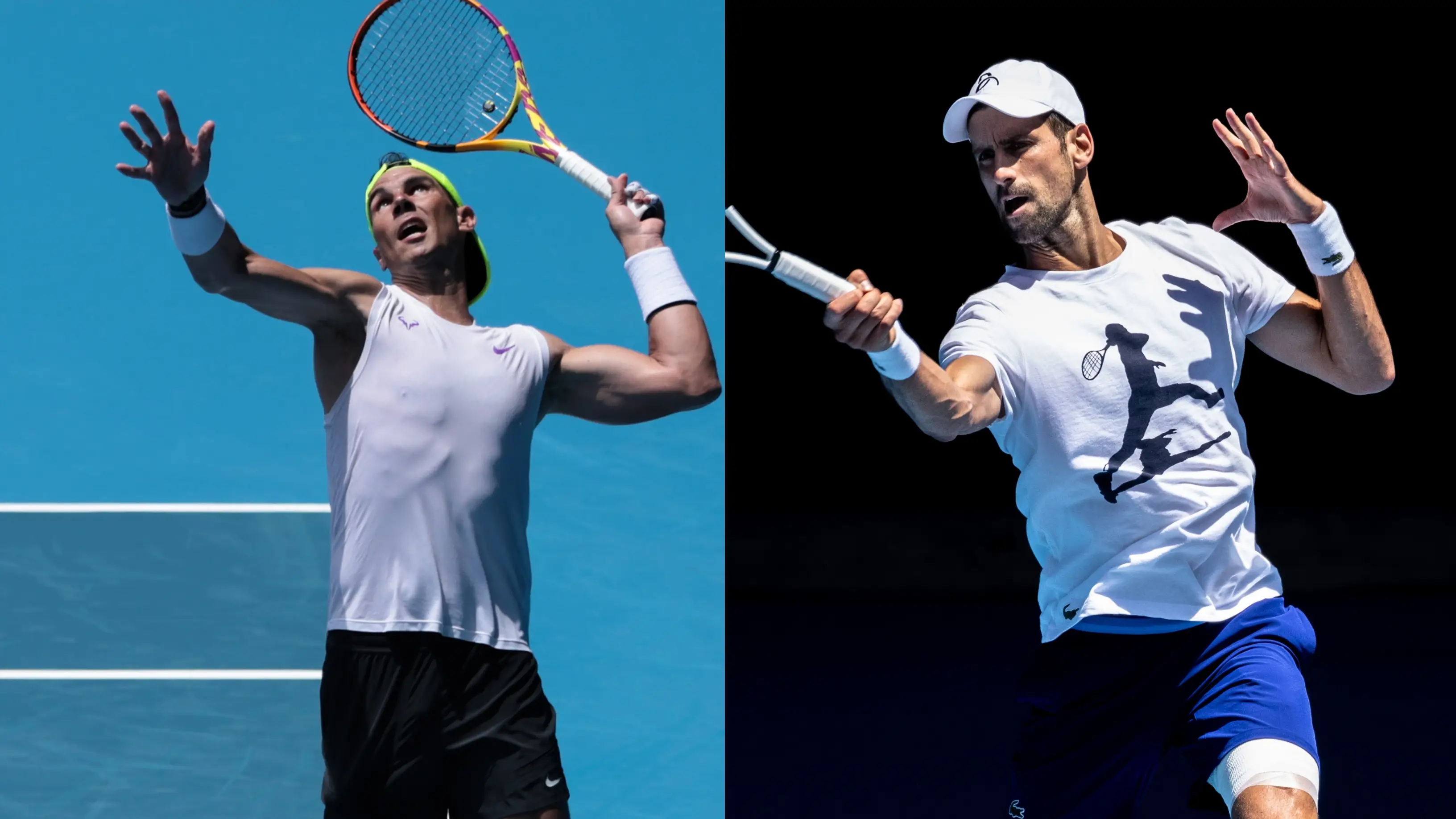 Nadal y Djokovic entrenando de cara al Open de Australia 2023 Nadal y Djokovic entrenando de cara al Open de Australia 2023