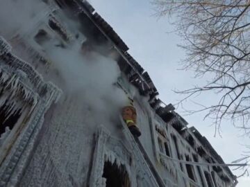 Incendio a -62 grados en Rusia