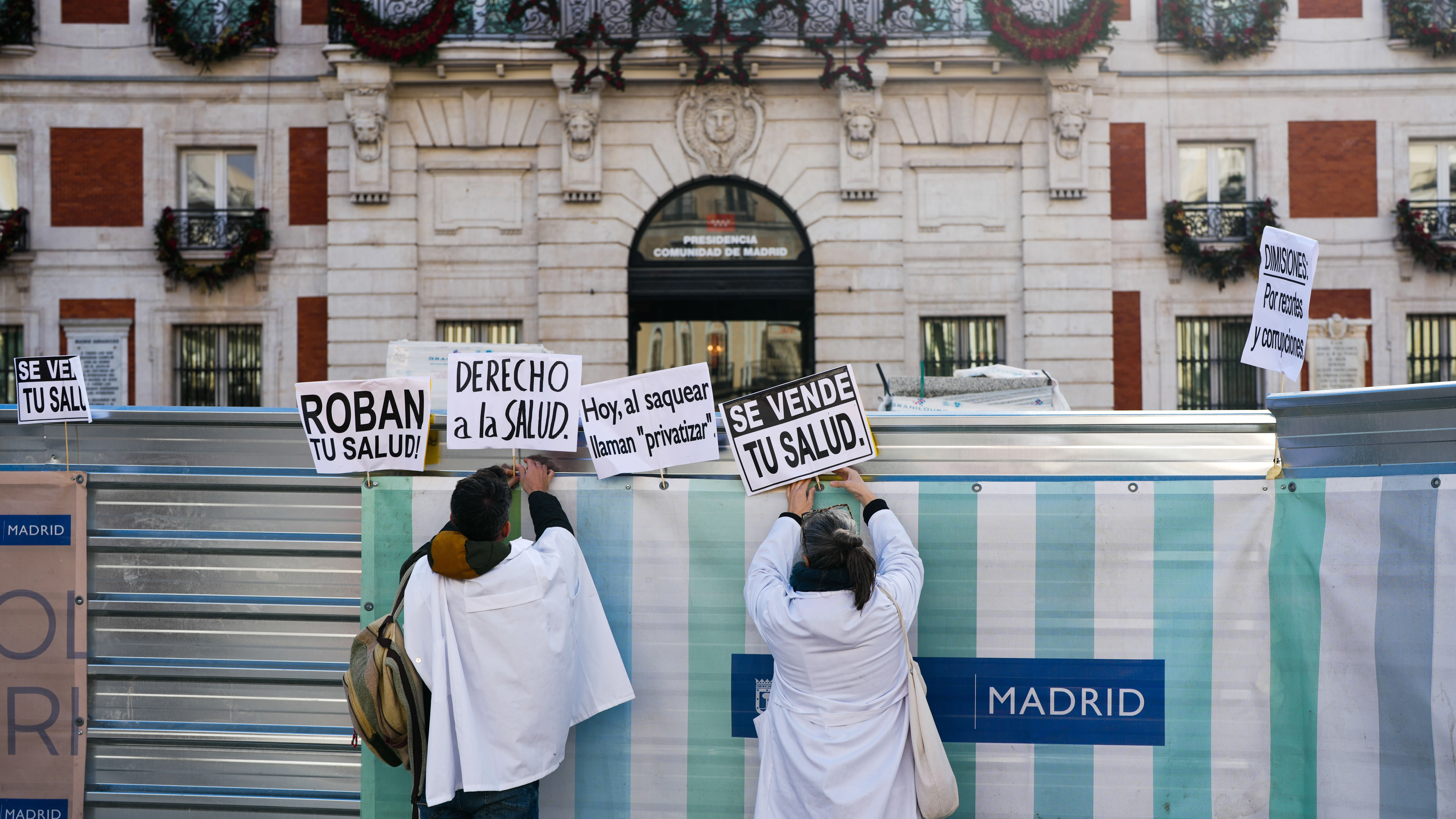 Imagen de una protesta de sanitarios convocada por el sindicato Amyts en Madrid. Imagen de una protesta de sanitarios convocada por el sindicato Amyts en Madrid.