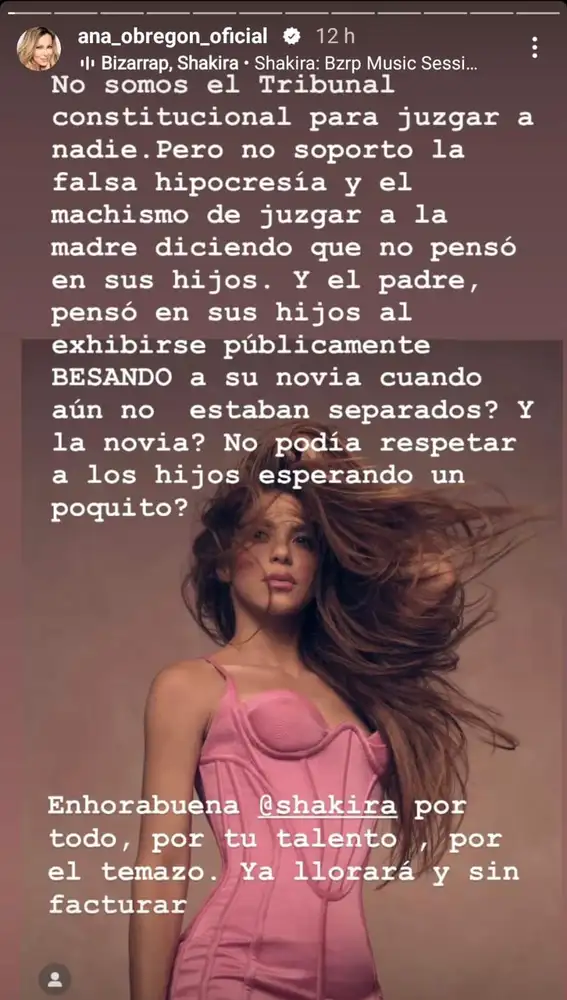 Ana Obregón opina sobre la canción de Shakira