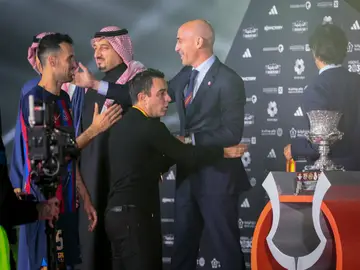 Xavi Hernández, en el Estadio internacional Rey Fahd de Riad Xavi Hernández, en el Estadio internacional Rey Fahd de Riad