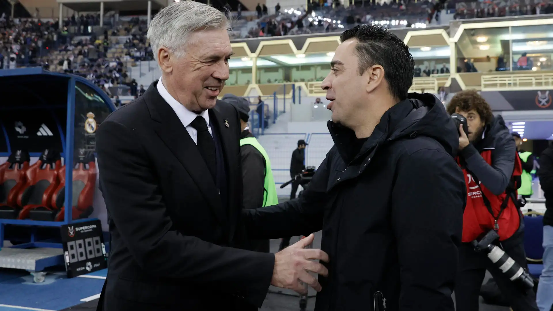 Ancelotti y Xavi en la final de la Supercopa de España Ancelotti y Xavi en la final de la Supercopa de España