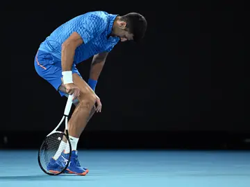 Novak Djokovic, durante su partido de segunda ronda en el Open de Australia Novak Djokovic, durante su partido de segunda ronda en el Open de Australia
