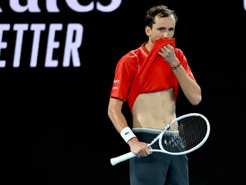 Daniil Medvedev se lamenta en el partido ante Korda Daniil Medvedev se lamenta en el partido ante Korda