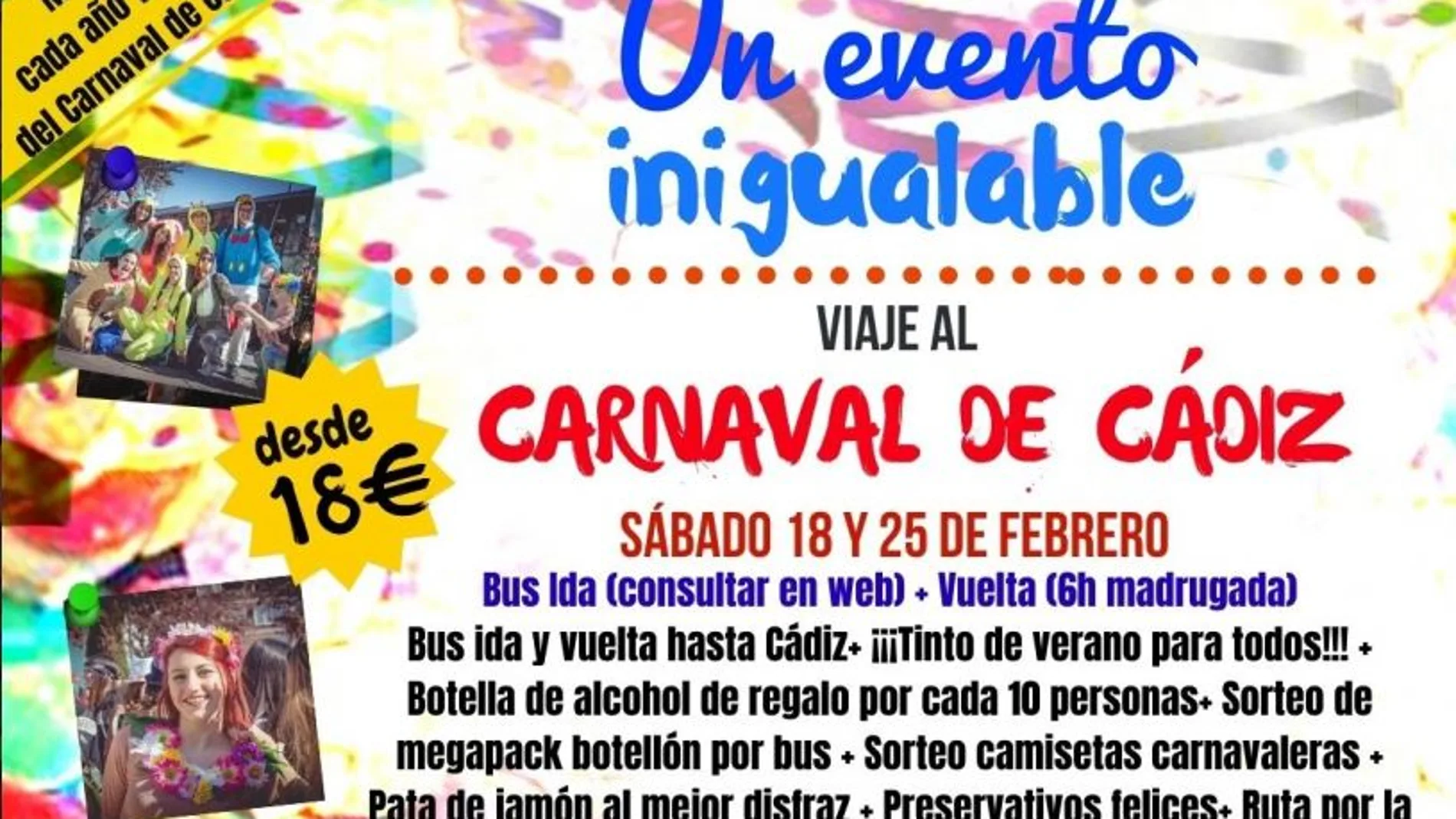 Cartel de la oferta para el carnaval de Cádiz 