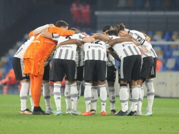 Los jugadores de la Juventus en un partido de la Serie A