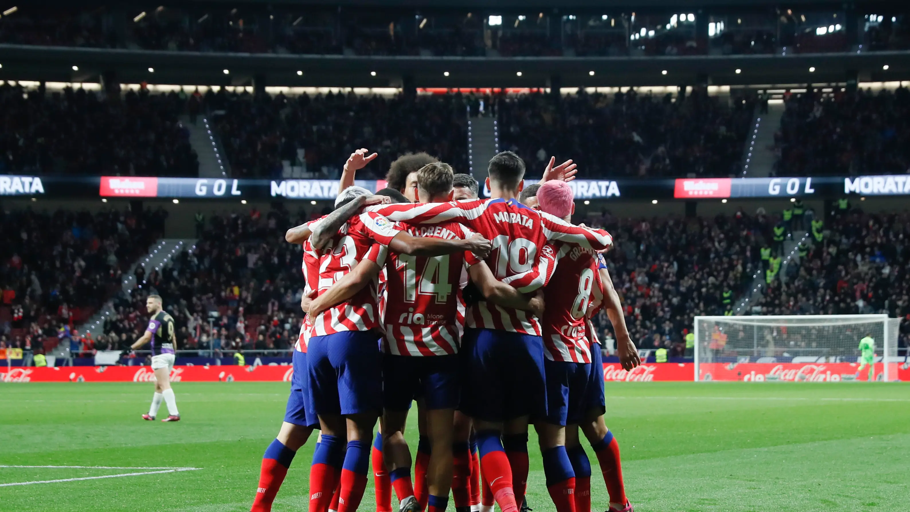 El Atlético de Madrid celebra uno de los goles ante el Valladolid en el Metropolitano El Atlético de Madrid celebra uno de los goles ante el Valladolid en el Metropolitano