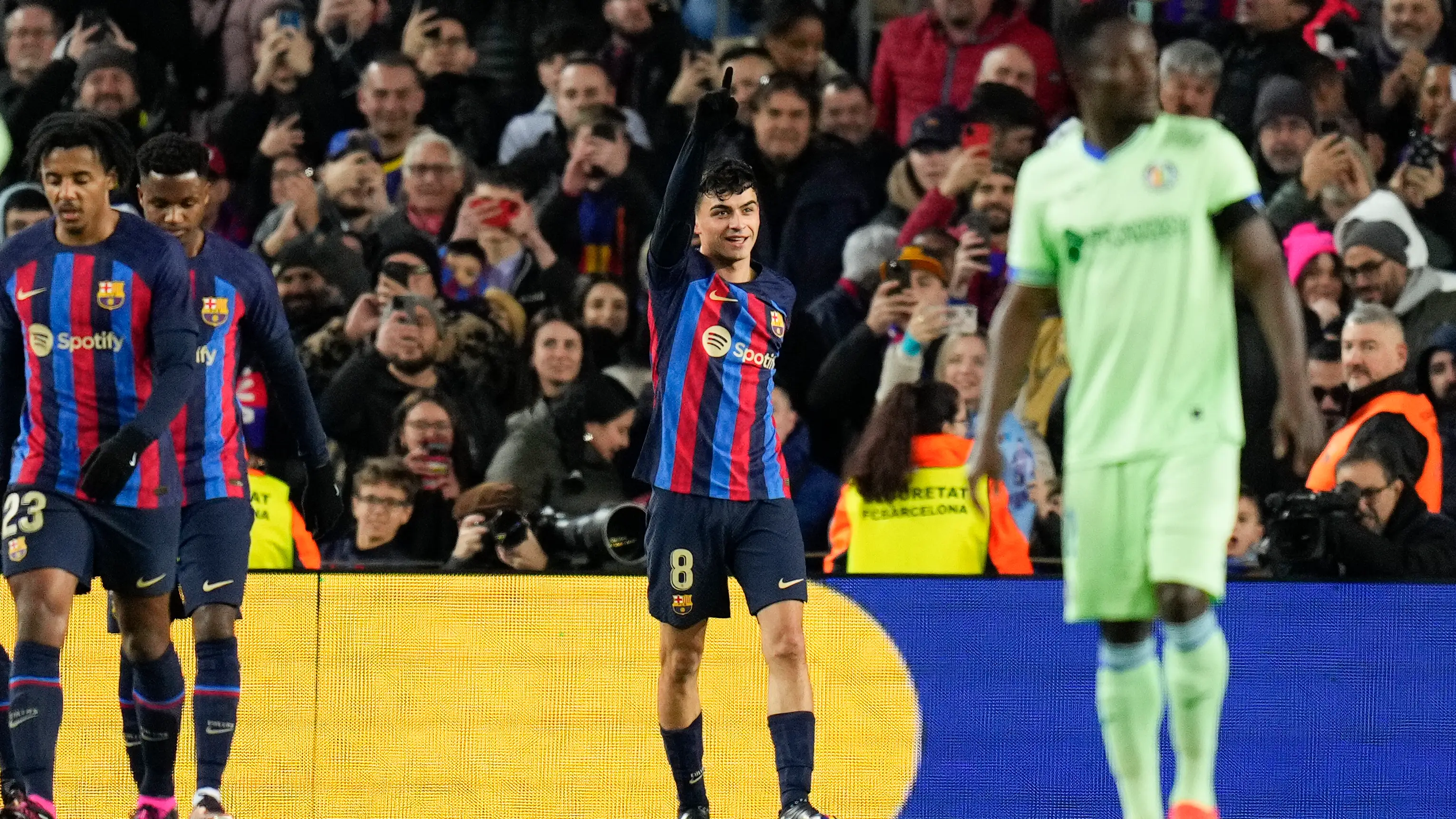 Pedri celebra el tanto marcado ante el Getafe en el Camp Nou Pedri celebra el tanto marcado ante el Getafe en el Camp Nou