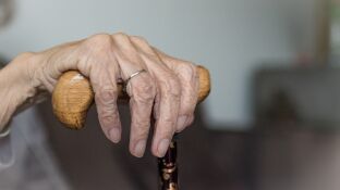 Imagen de archivo de una mano de persona mayor