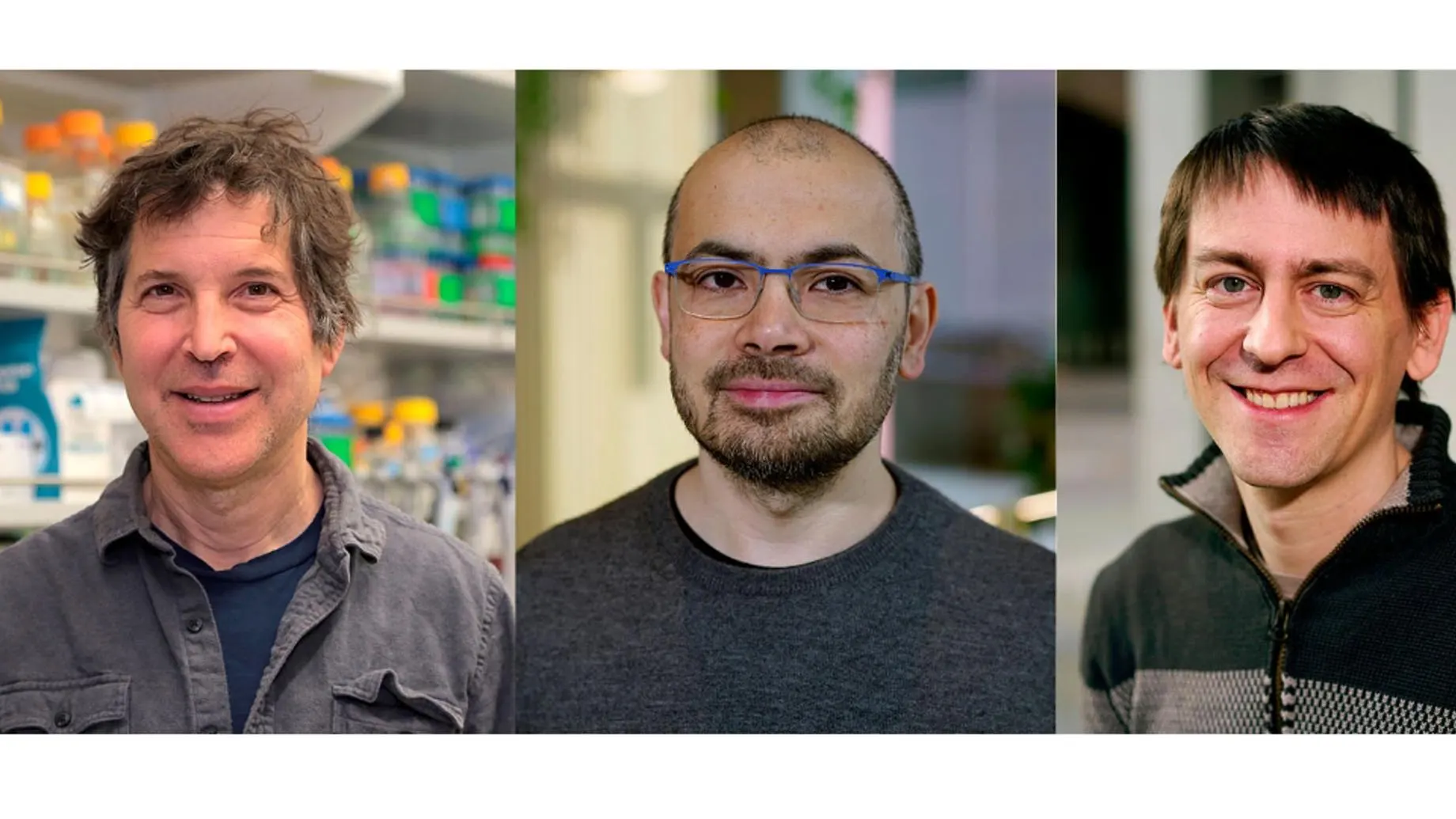 Los investigadores David Baker, Demis Hassabis y John Jumper, Los investigadores David Baker, Demis Hassabis y John Jumper,