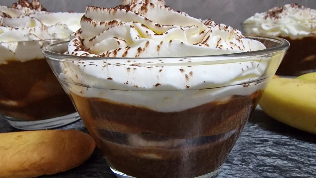 Trifle de plátano y dulce de leche Trifle de plátano y dulce de leche