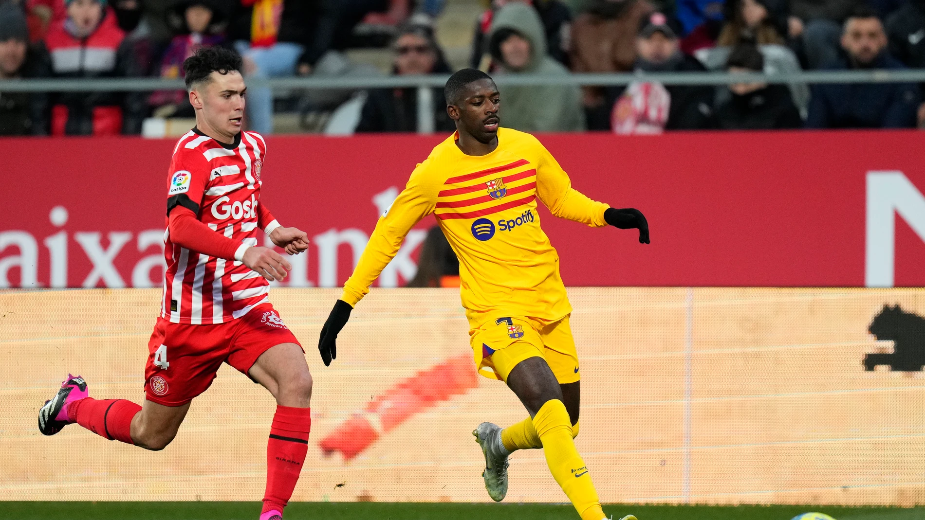 Momento en el que Dembélé se lesiona en el partido ante el Girona Momento en el que Dembélé se lesiona en el partido ante el Girona