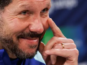 Simeone en la rueda de prensa previa al Osasuna - Atlético de Madrid Simeone en la rueda de prensa previa al Osasuna - Atlético de Madrid