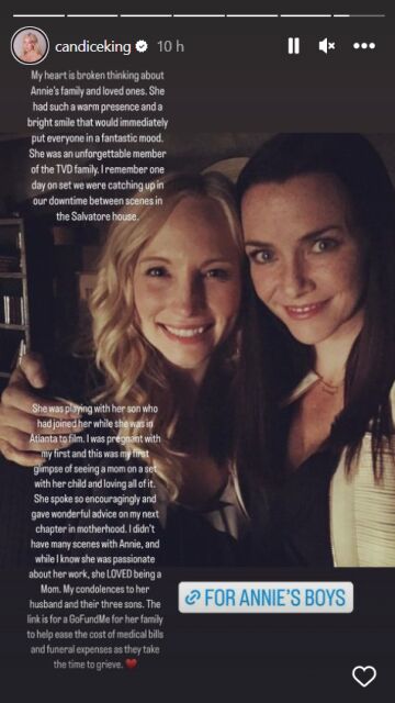 Candice King se despide de Annie Wersching