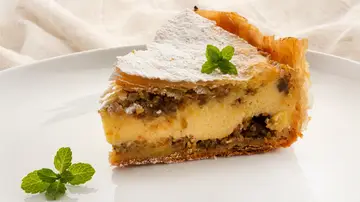 Una tarta fácil y escandalosamente rica: baklava de pistachos y crema de queso