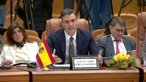 El presidente del Gobierno español, Pedro Sánchez, durante la cumbre en Rabat Antena 3 Noticias