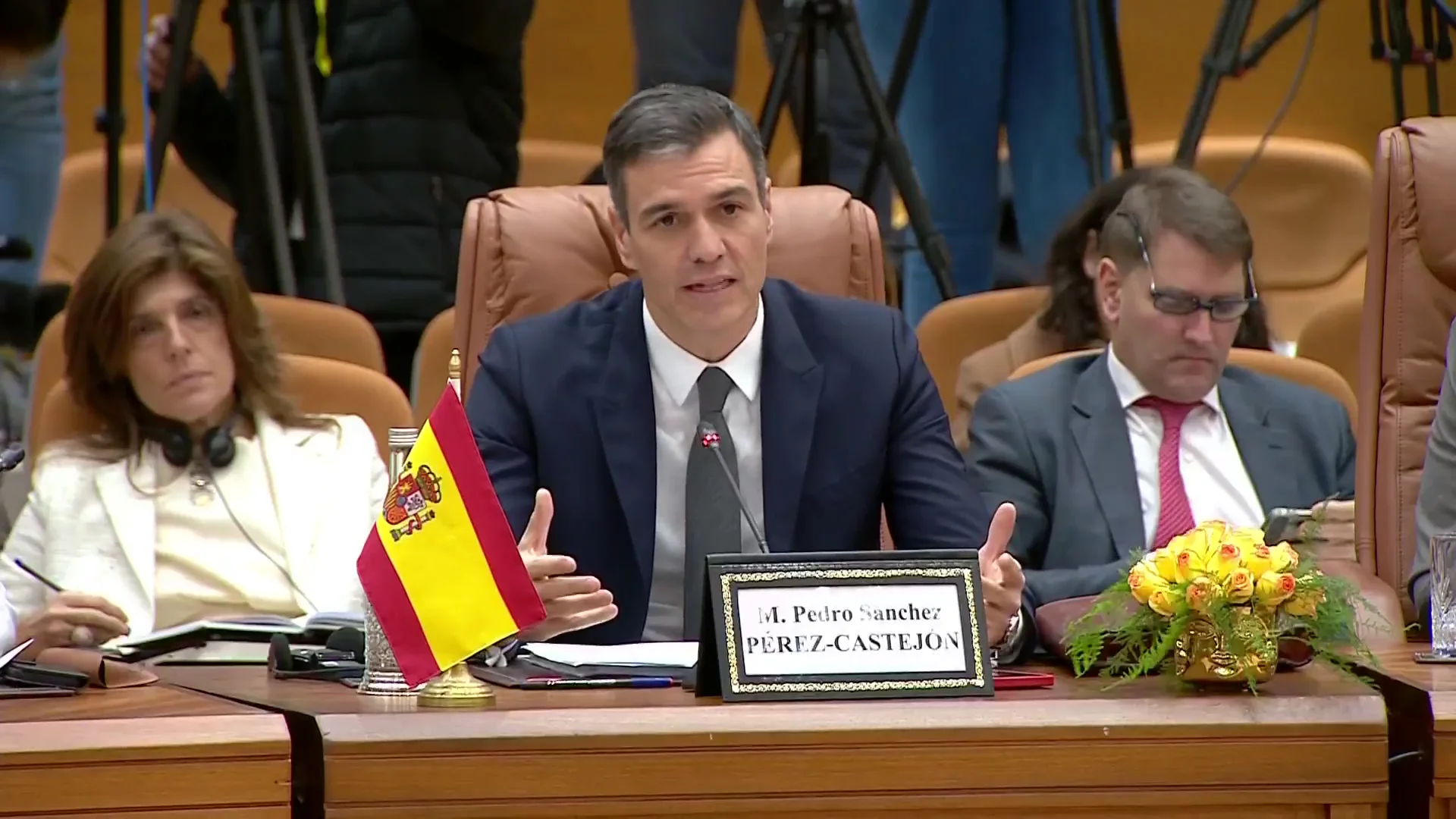 El presidente del Gobierno español, Pedro Sánchez, durante la cumbre en Rabat Antena 3 Noticias