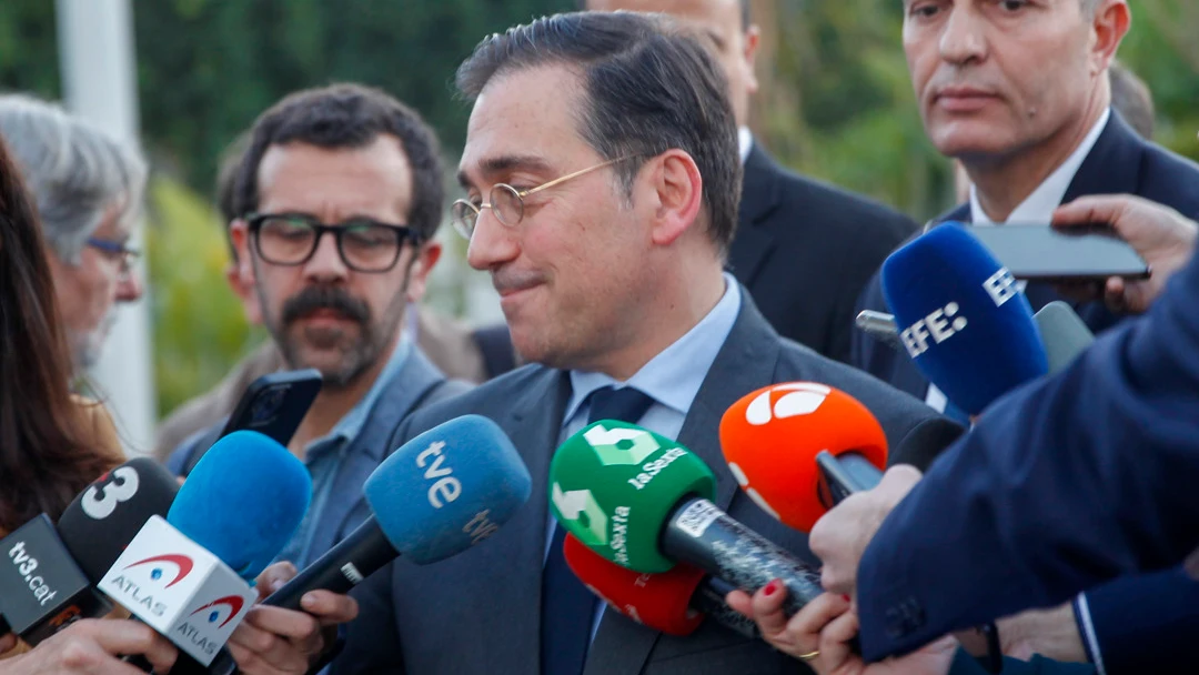 El ministro español de Exteriores, José Manuel Albares, ante los medios de comunicación El ministro español de Exteriores, José Manuel Albares, ante los medios de comunicación