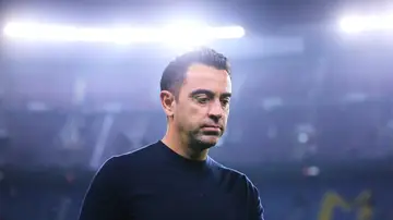 Xavi, en un partido del Camp Nou