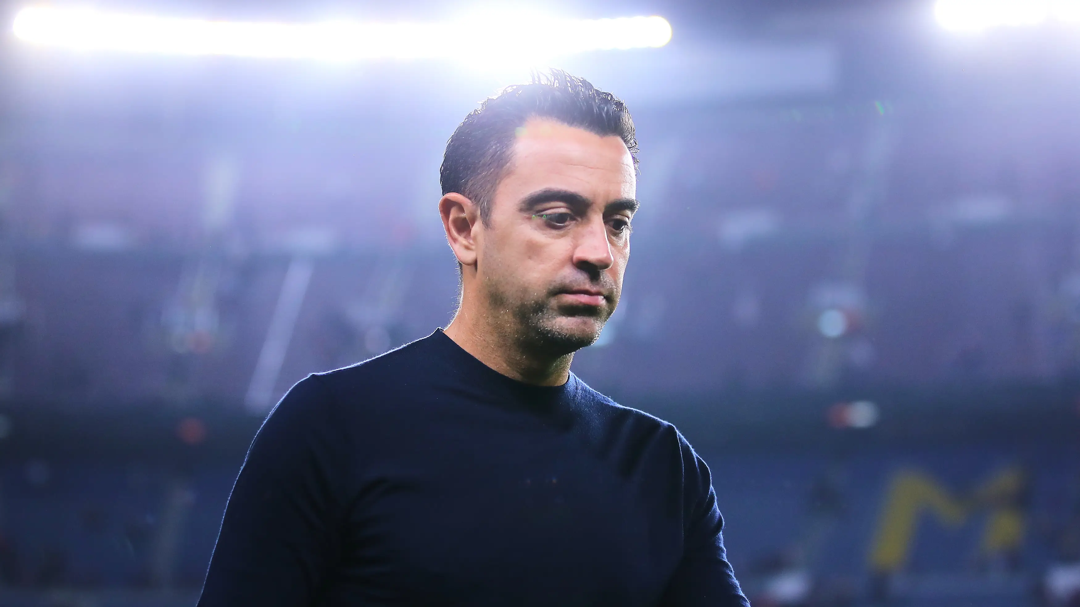 Xavi, en un partido del Camp Nou