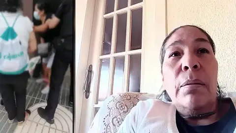 Lili, agredida en la puerta de Cáritas. Lili, agredida en la puerta de Cáritas.