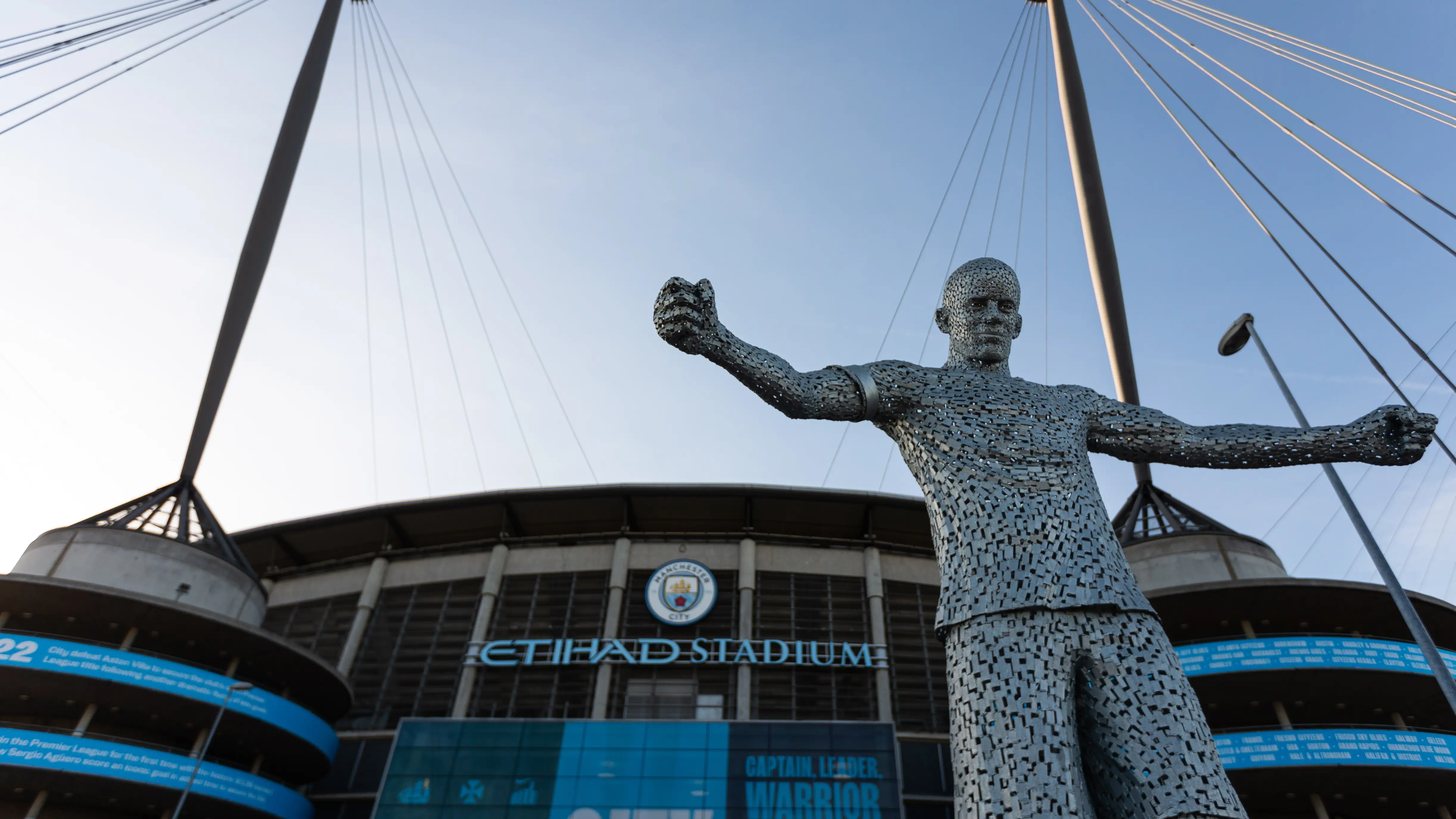 Una imagen del exterior del Etihad Stadium, campo del Manchester City