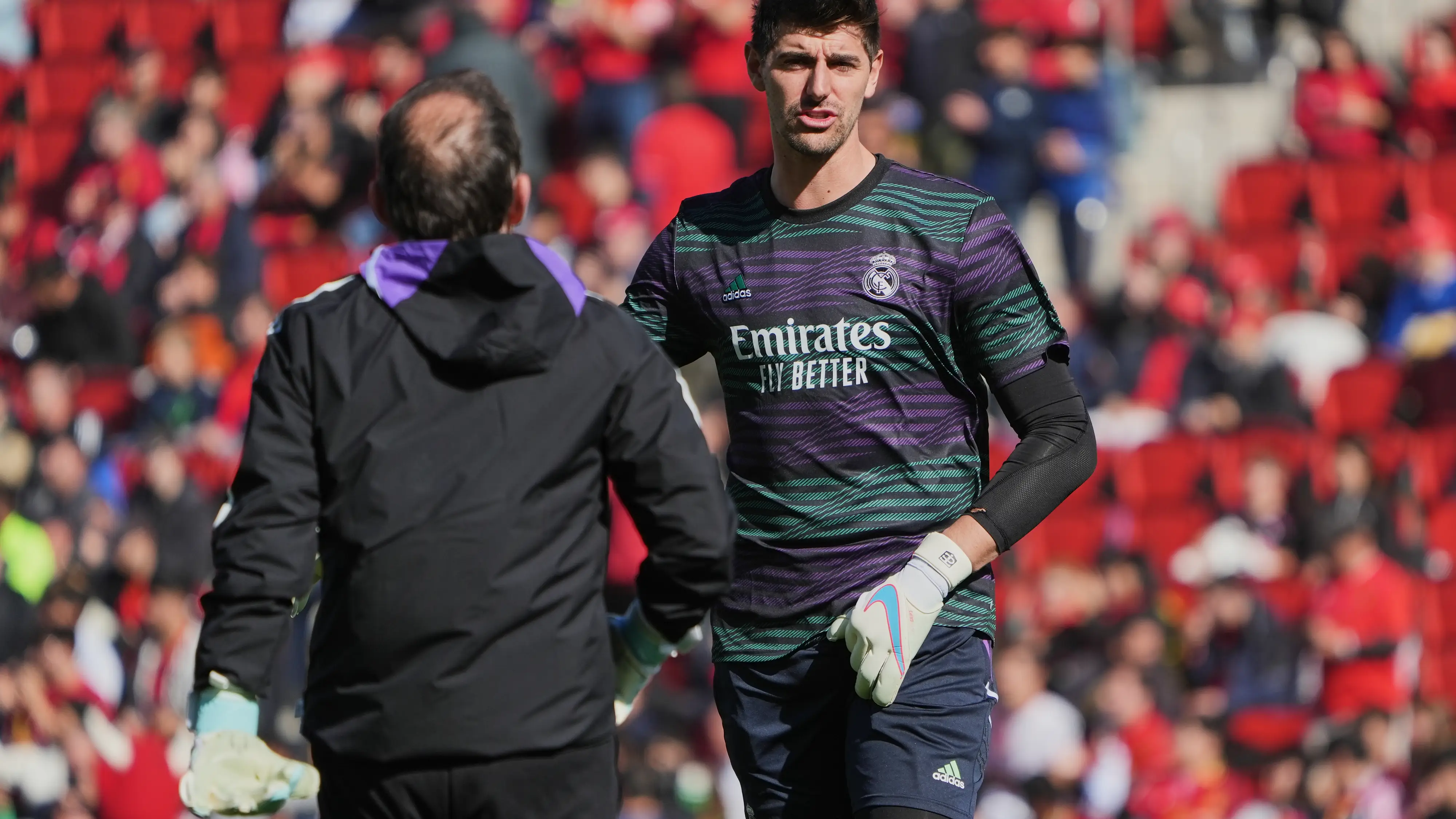 Courtois, en un partido con el Real Madrid en Son Moix