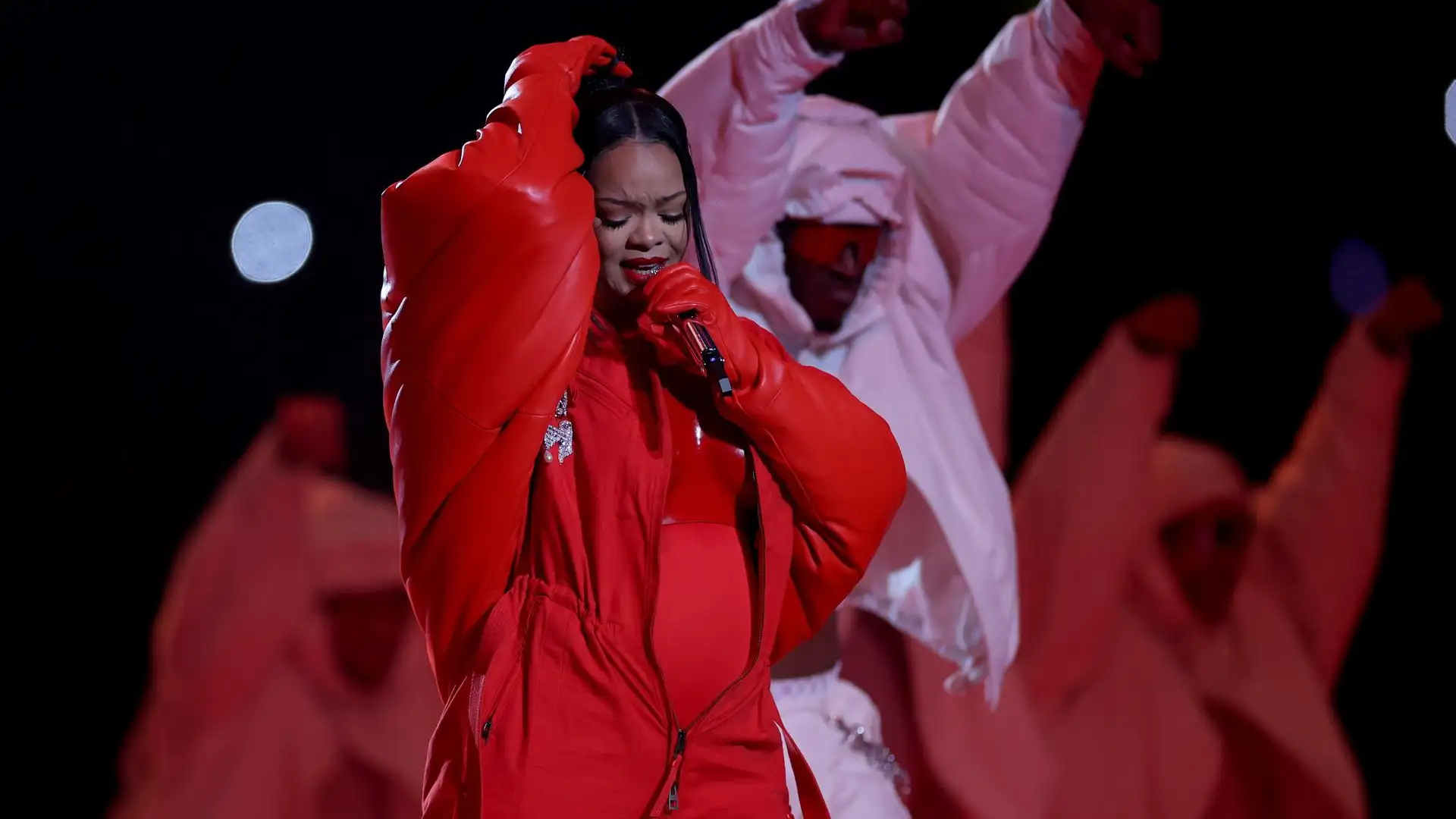 Rihanna, durante su actuación en la Super Bowl Rihanna, durante su actuación en la Super Bowl