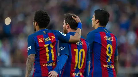 Neymar, Messi y Suárez en 2017 Neymar, Messi y Suárez en 2017