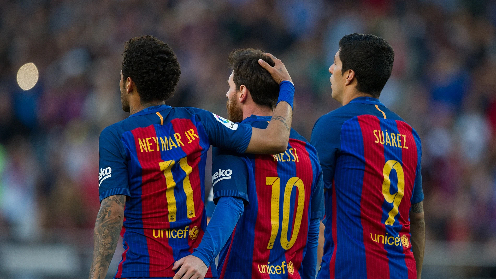 Neymar, Messi y Suárez en 2017
