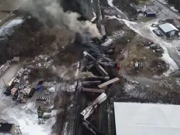 Imágenes del accidente del tren en Ohio Imágenes del accidente del tren en Ohio