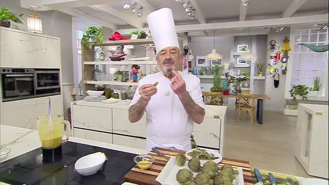 Arguiñano no se resiste a probar las alcachofas Arguiñano no se resiste a probar las alcachofas