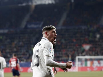 Valverde celebra su gol a Osasuna en El Sadar