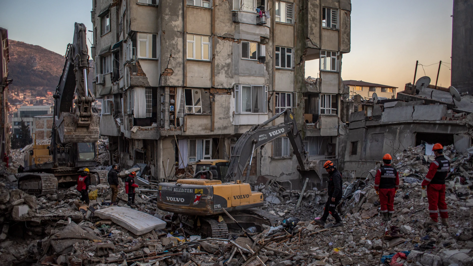 Imagen del resultado de los terremotos en una zona de Turquía