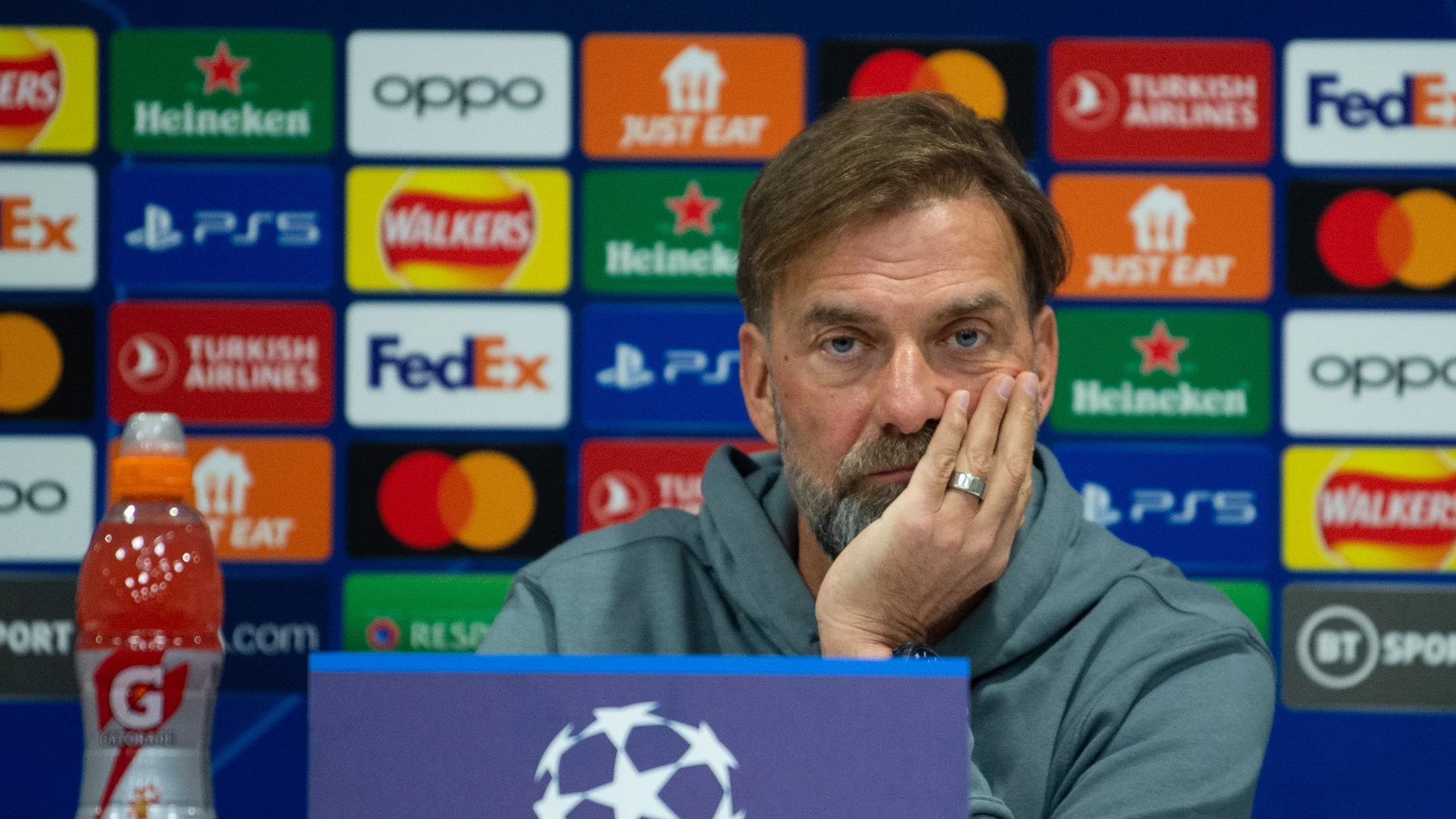 El entrenador del Liverpool, Jürgen Klopp, en rueda de prensa