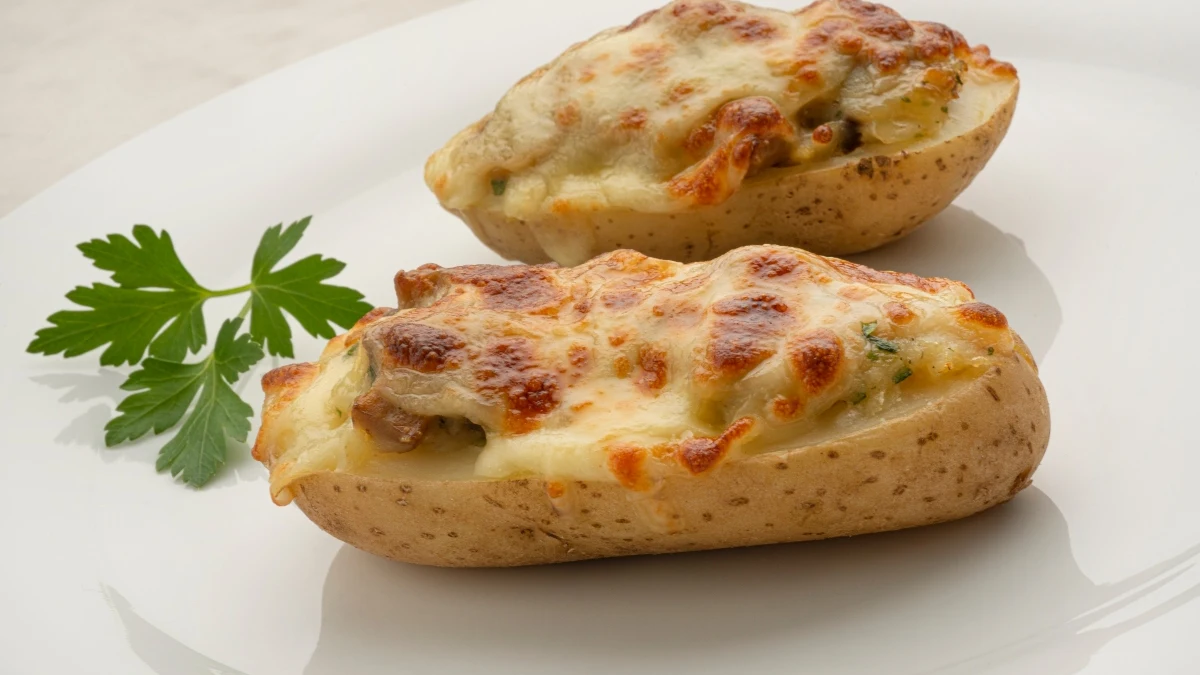 Patatas rellenas de champi&ntilde;ones al ajillo, una receta socorrida y divertida de Karlos Argui&ntilde;ano