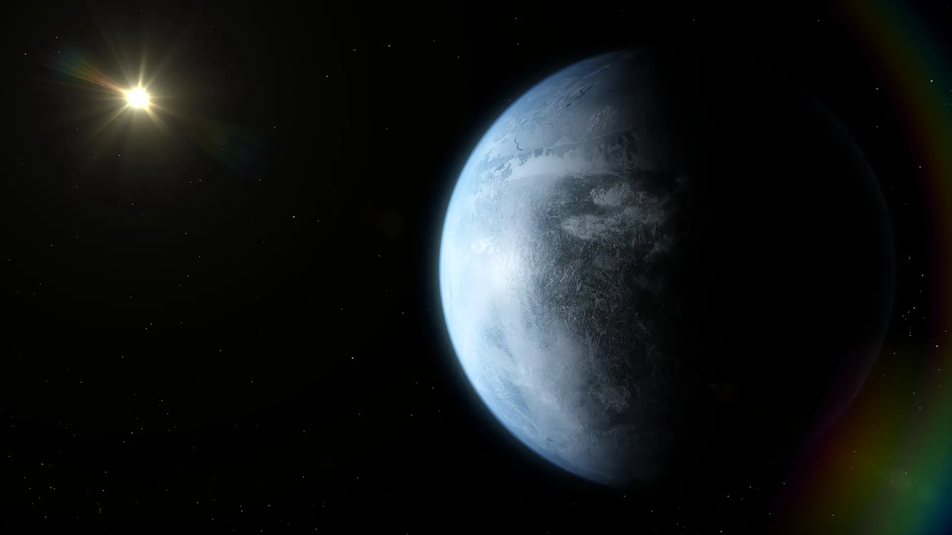 Recreaci&oacute;n de un planeta de tama&ntilde;o similar a la Tierra en la zona habitable de una enana roja cercana