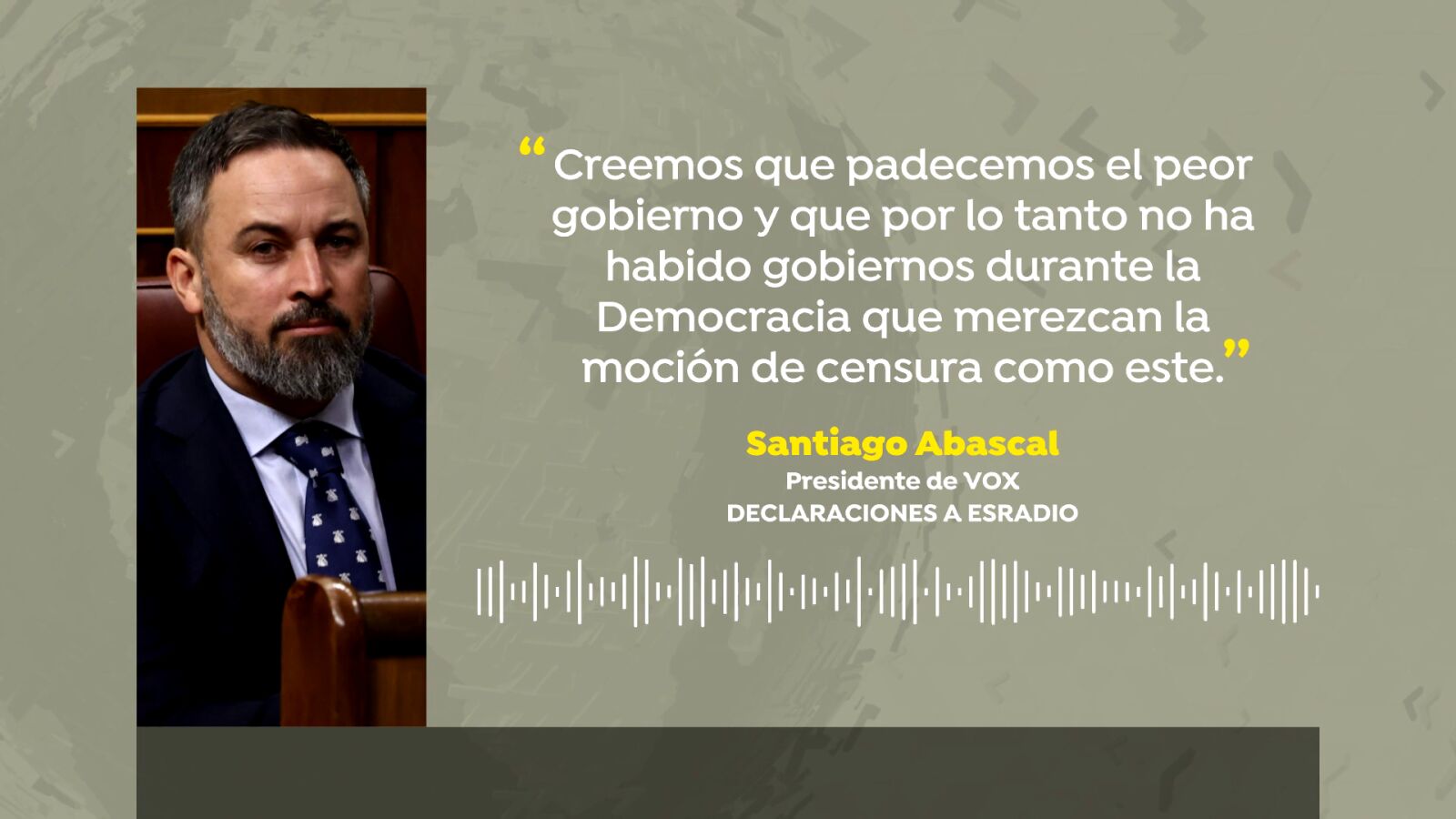 Vox registrará este lunes su moción de censura contra el Gobierno con el objetivo de 