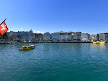 Imagen de archivo del Lago Lemán en 2017 Imagen de archivo del Lago Lemán en 2017