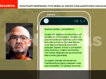 A3 Noticias 1 (03-03-23) EXCLUSIVA: El mensaje de despedida de 'Tito Berni' al PSOE tras conocer su imputación en el caso 'Mediador'
