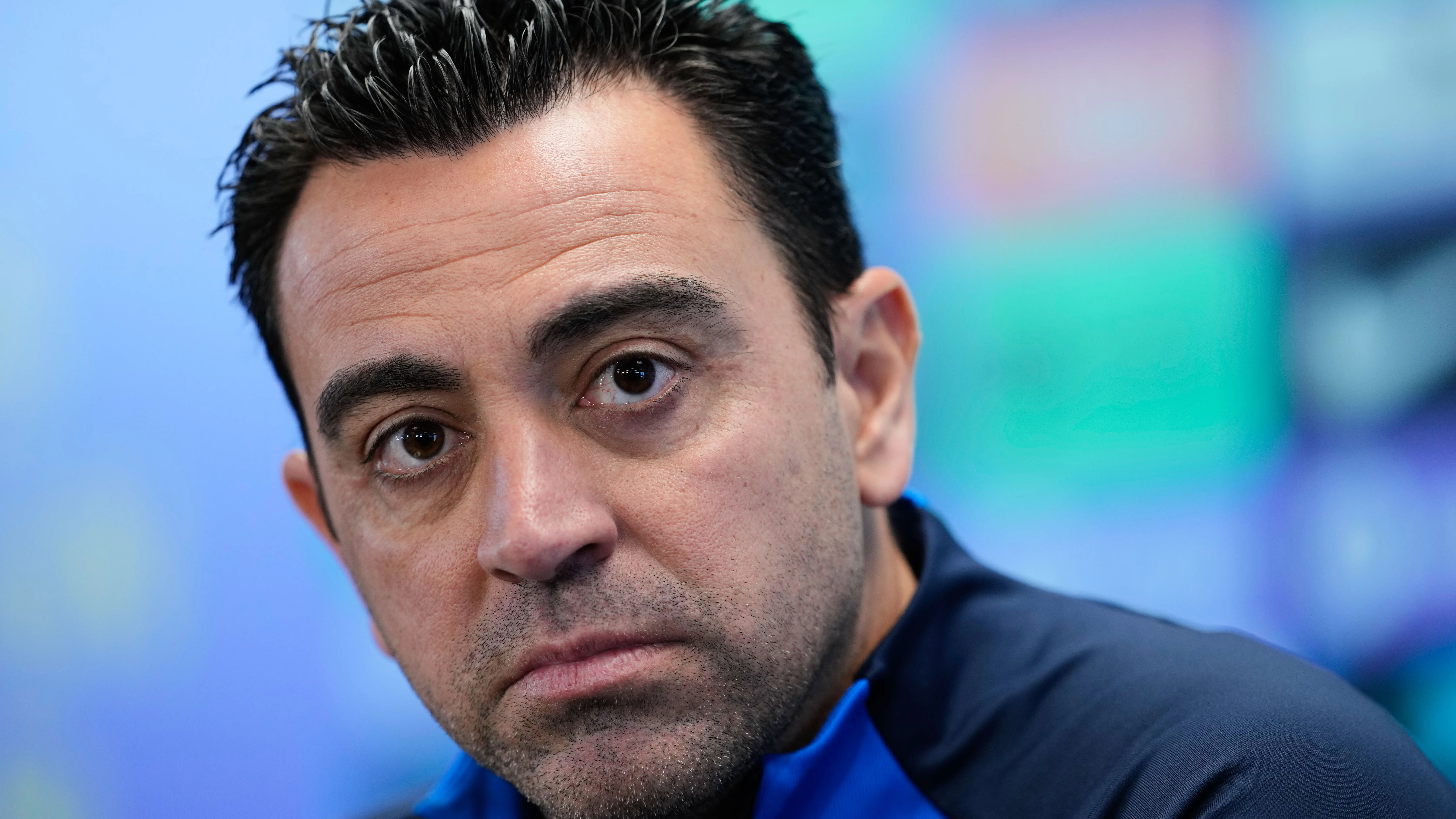 Xavi Hernández compareciendo en rueda de prensa antes del Barcelona - Valencia Xavi Hernández compareciendo en rueda de prensa antes del Barcelona - Valencia