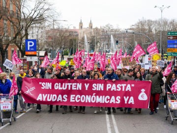 Manifestación en Madrid por el encarecimiento de los productos sin gluten