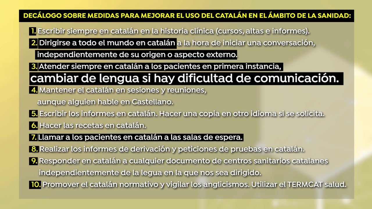 Un de médicos promueve un decálogo para atender a los pacientes siempre en catalán
