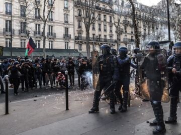 Fuerzas policiales francesas en una de las manifestaciones