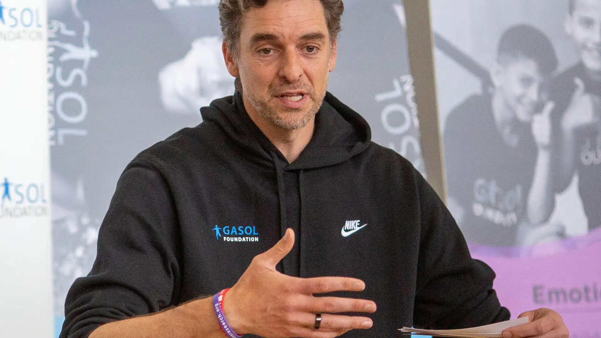 Pau Gasol, durante una conferencia Pau Gasol, durante una conferencia