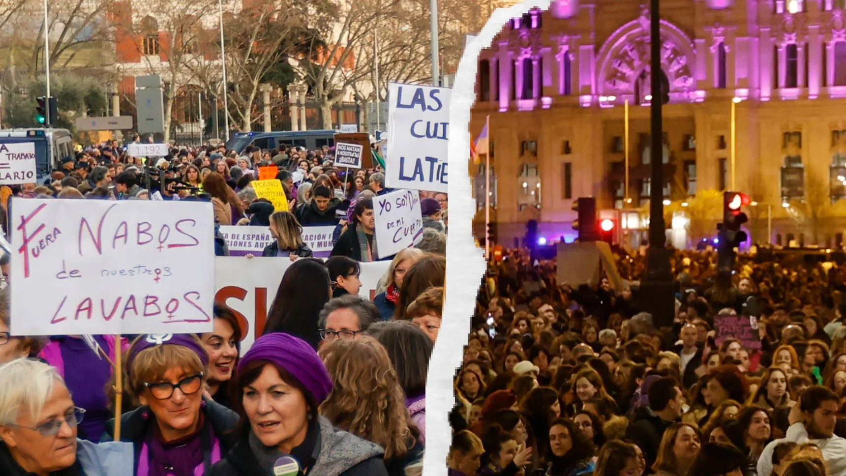 Las dos manifestaciones en Madrid Las dos manifestaciones en Madrid