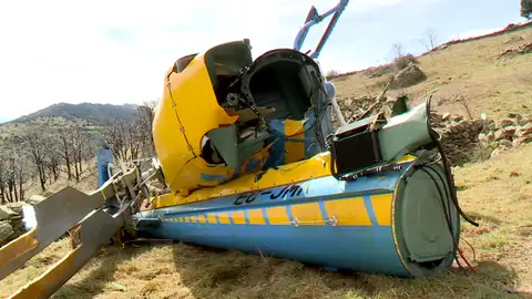 Imagen del helicóptero de la DGT accidentado Imagen del helicóptero de la DGT accidentado
